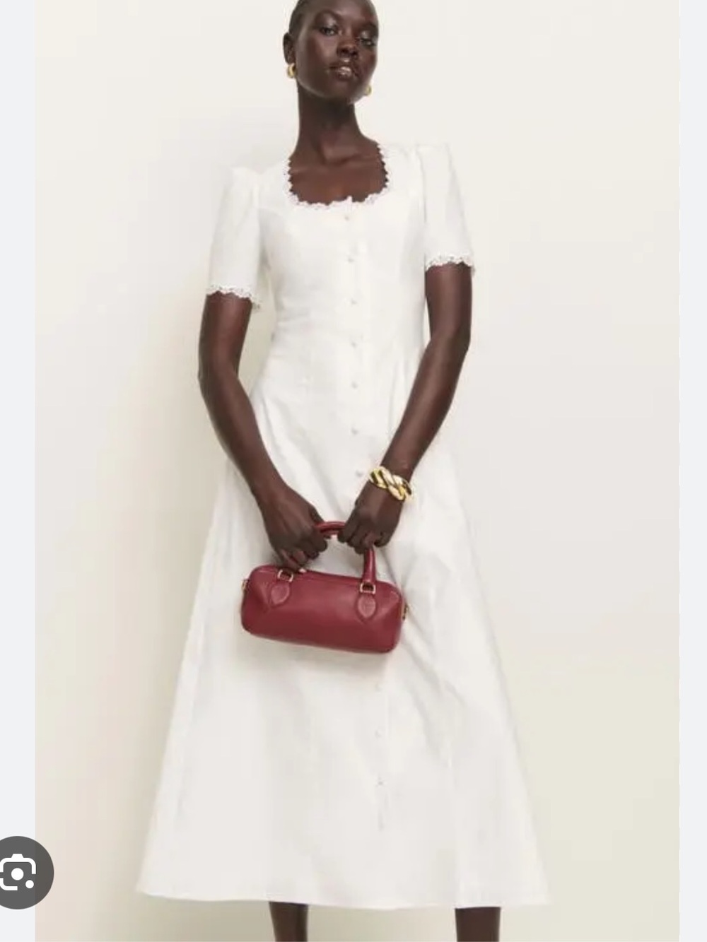 NWT REFORMATION Alida Dress, White, size 2